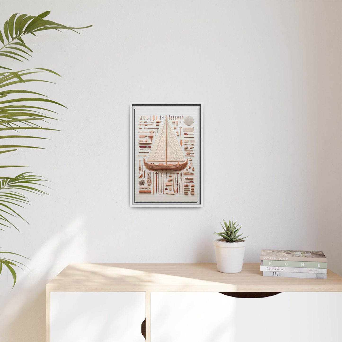 Viking Boat Framed Canvas