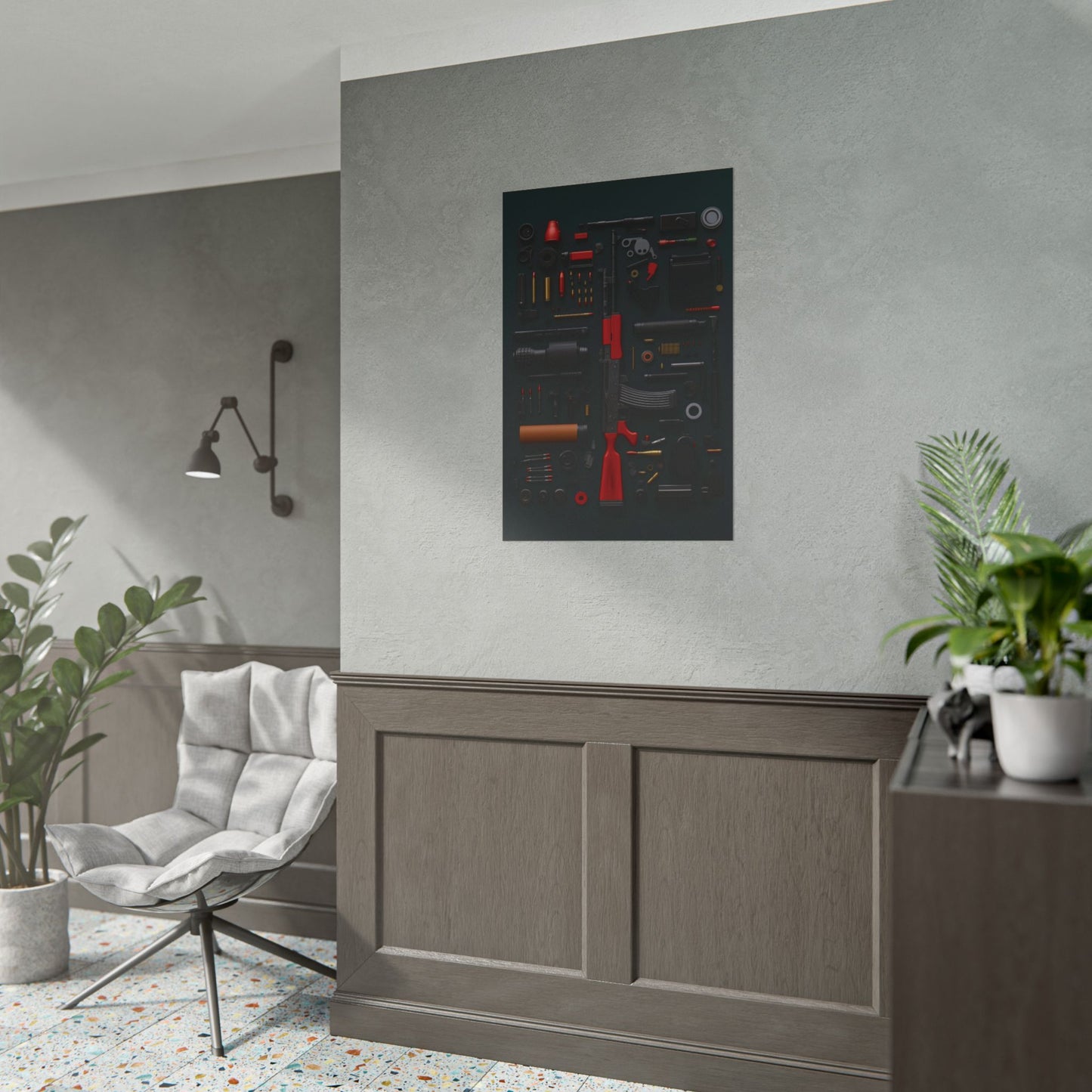 Red AK47_Art Rolled Poster