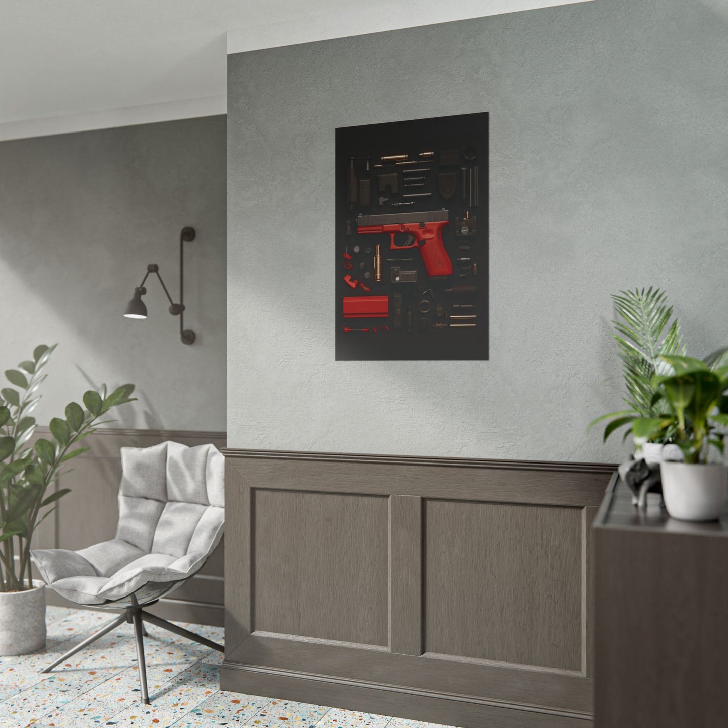 Red GunArt Rolled Poster