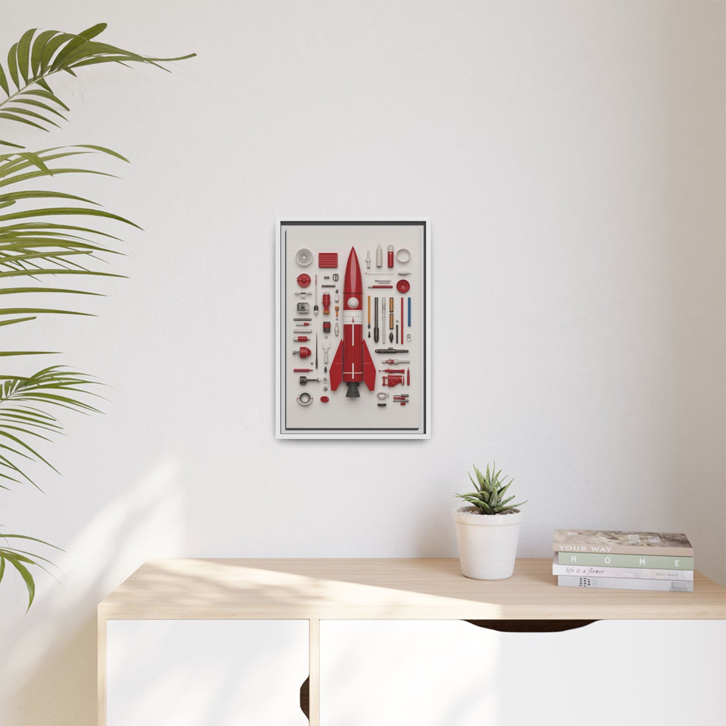 Red Rocket Framed Canvas