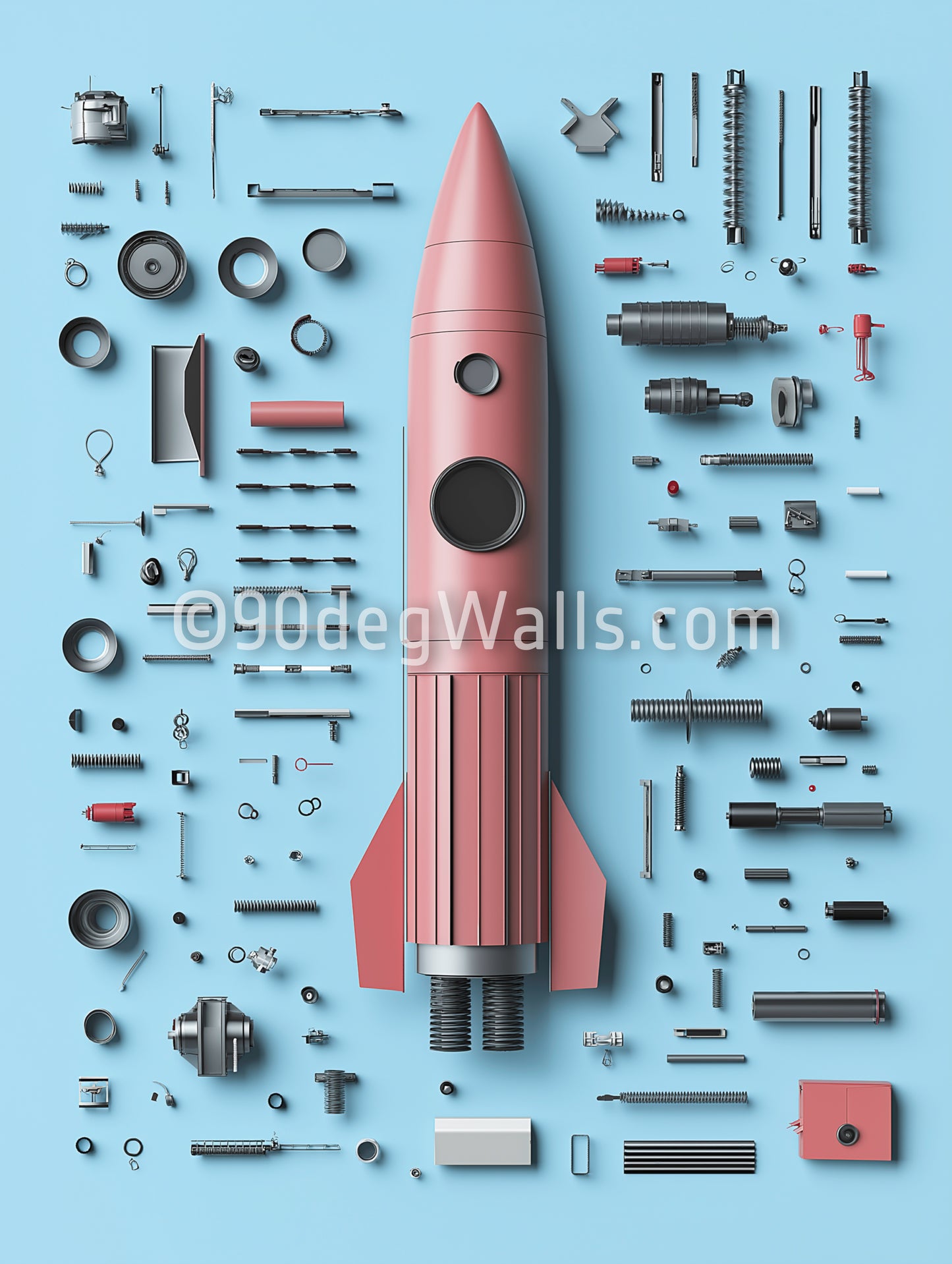 Pink Rocket Digital Image