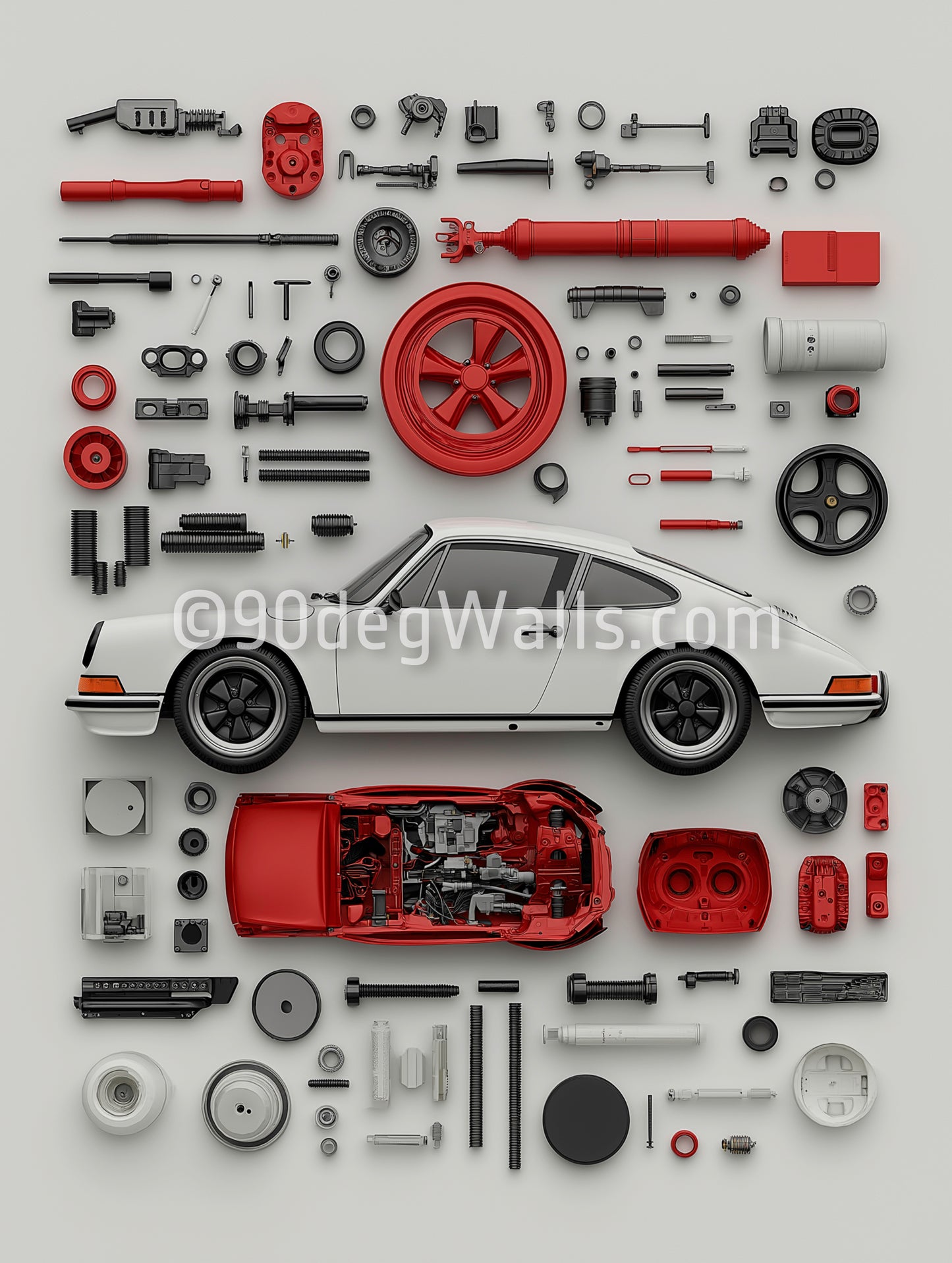 White Classic Porsche Digital