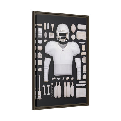 American Football Black Framed Canvas