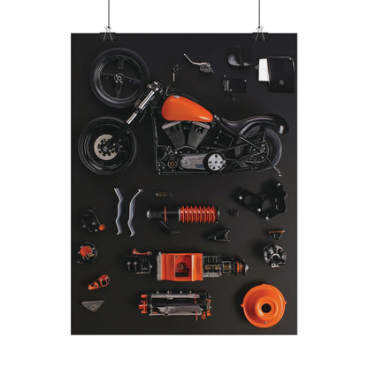 Orange Harley Rolled Poster