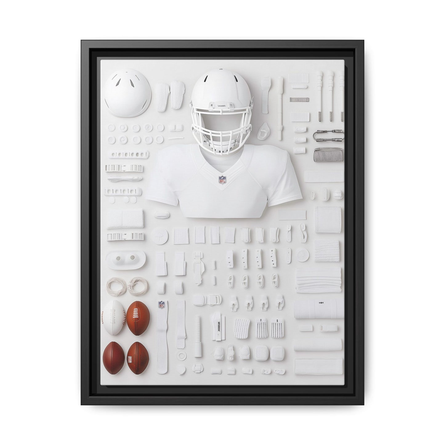American Football Equipment Framed Canvas