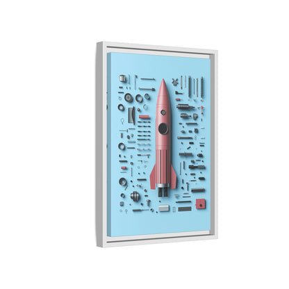 Pink Rocket Framed Canvas