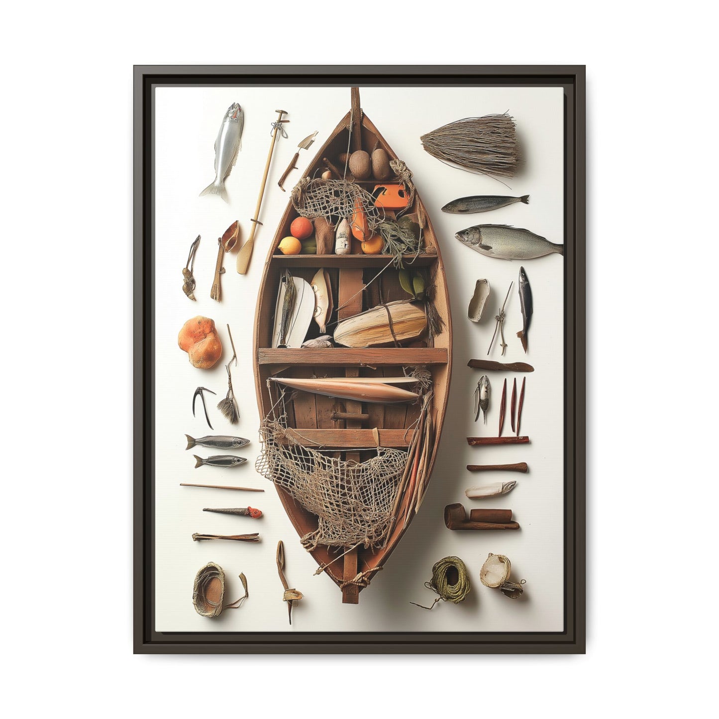 Fisher Boat Framed Canvas