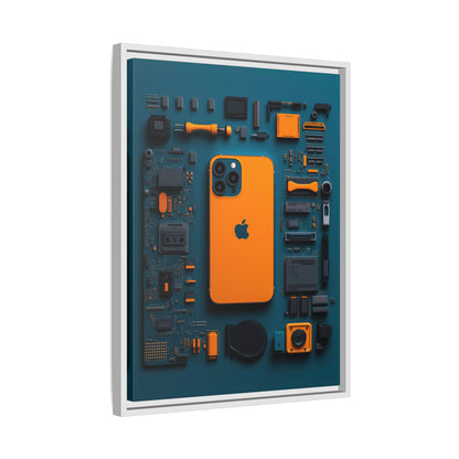 IPhone Orange Framed Canvas