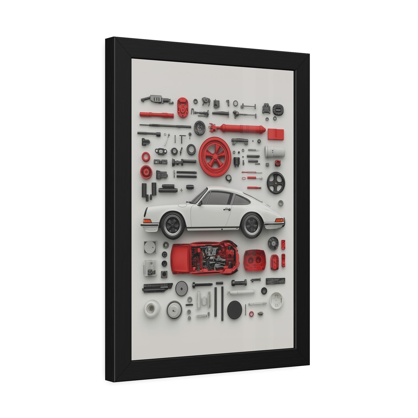 White Classic Porsche Framed Poster US
