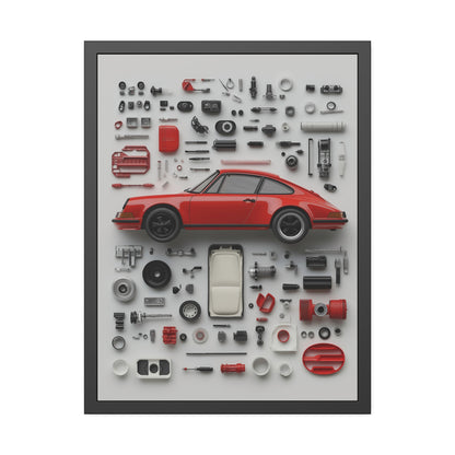 Red Classic Porsche Framed Poster US