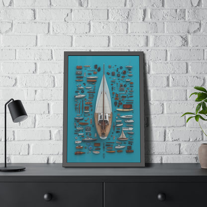 Sailboat Blue Framed Poster US