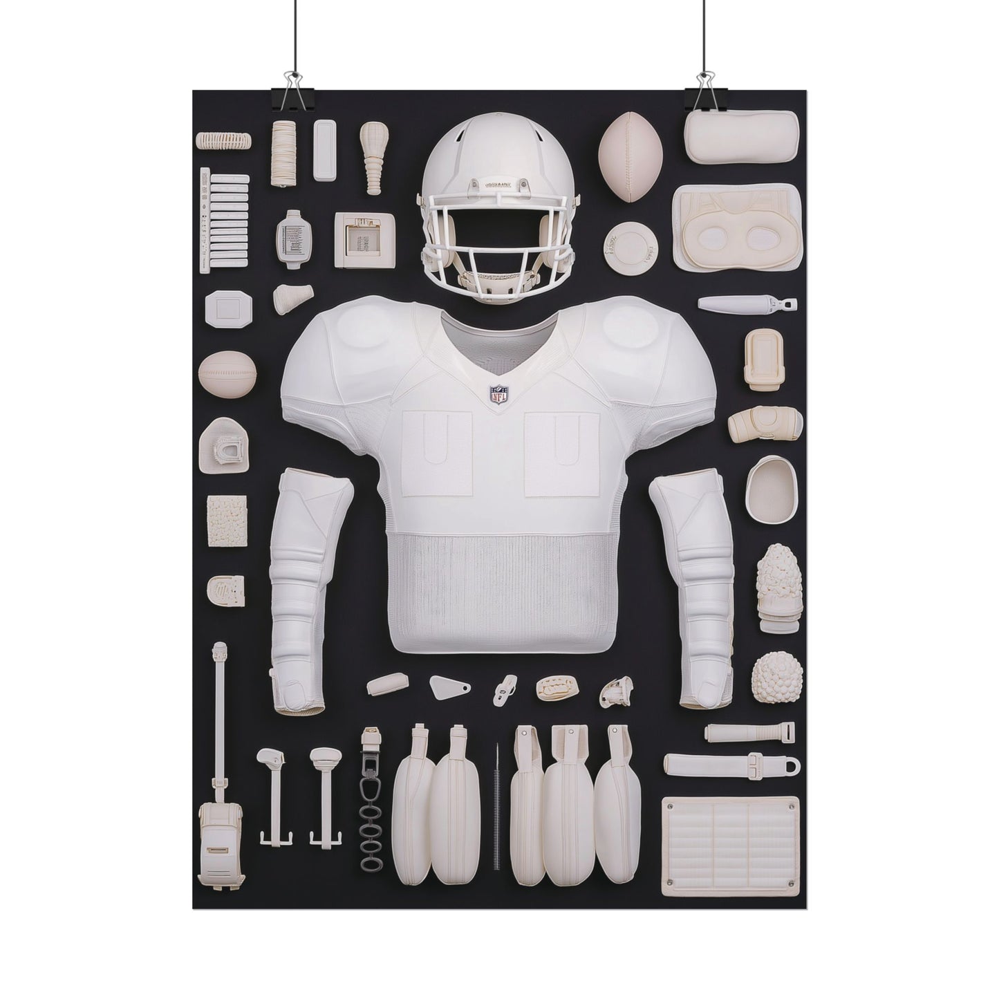 American Football Black Rolled Poster
