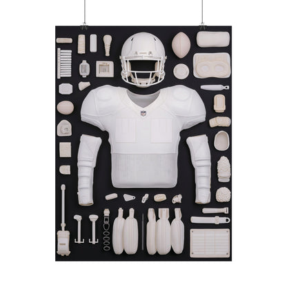 American Football Black Rolled Poster