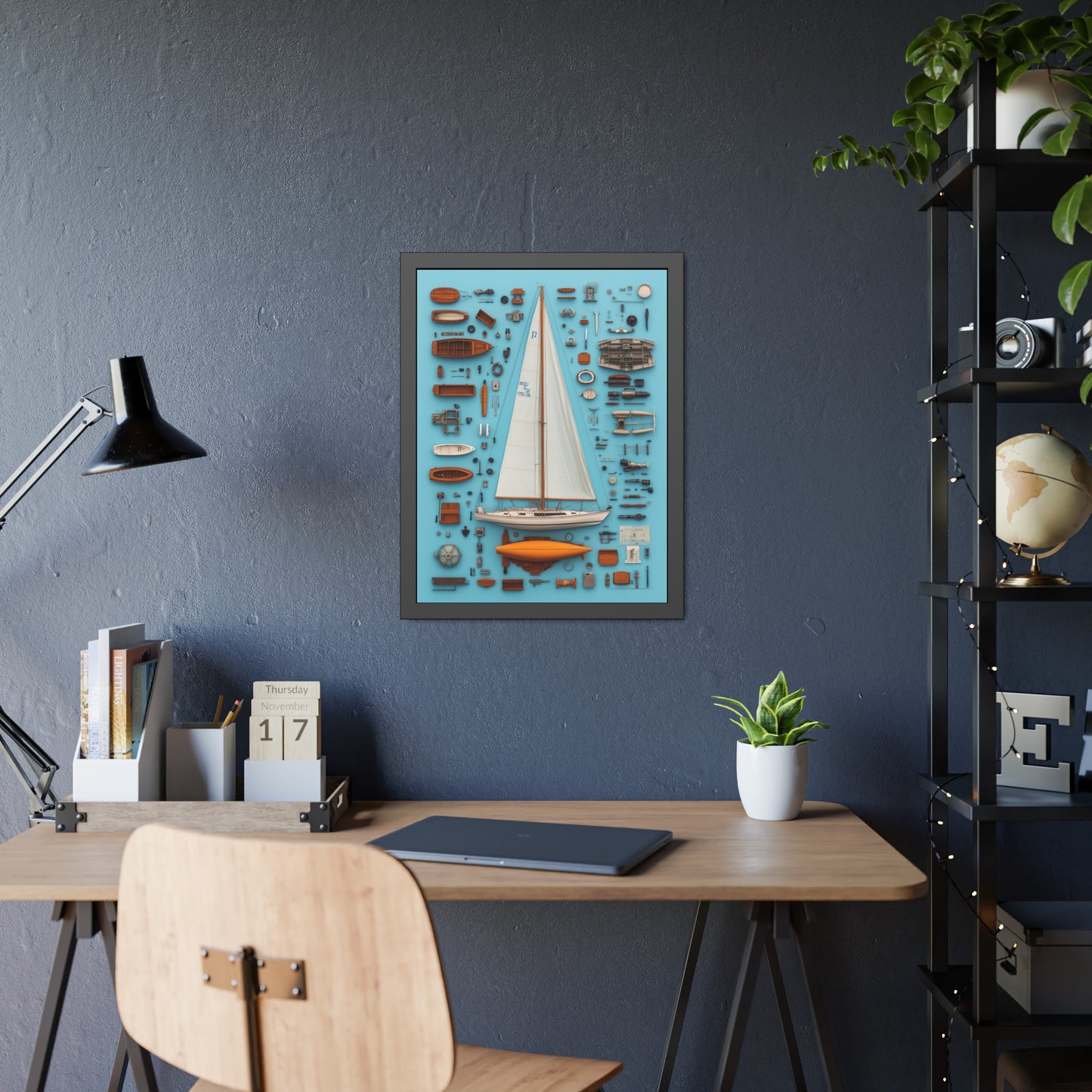 Sailboat White Framed Poster US