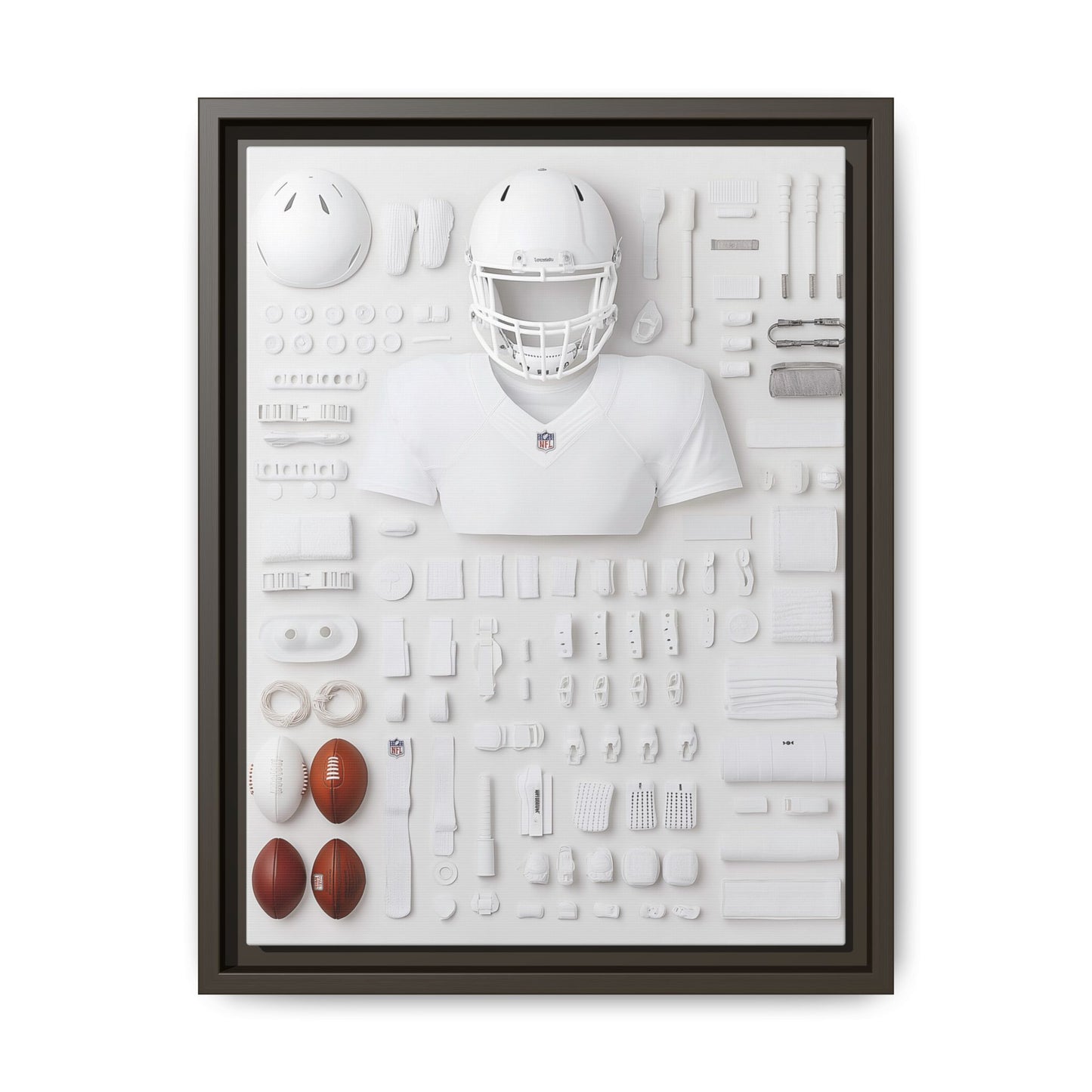 American Football Equipment Framed Canvas