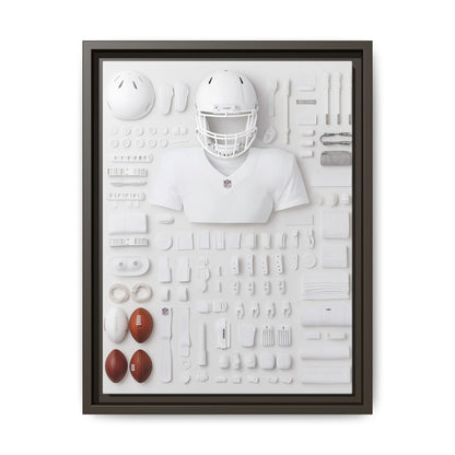 American Football Equipment Framed Canvas