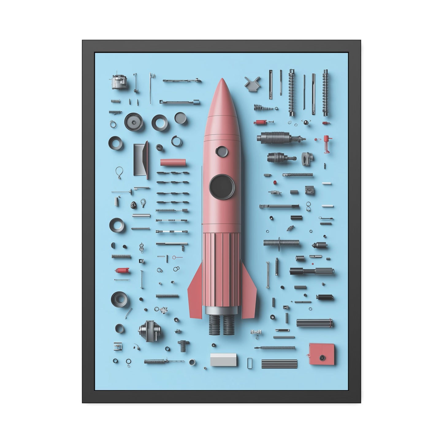 Pink Rocket Framed Poster US