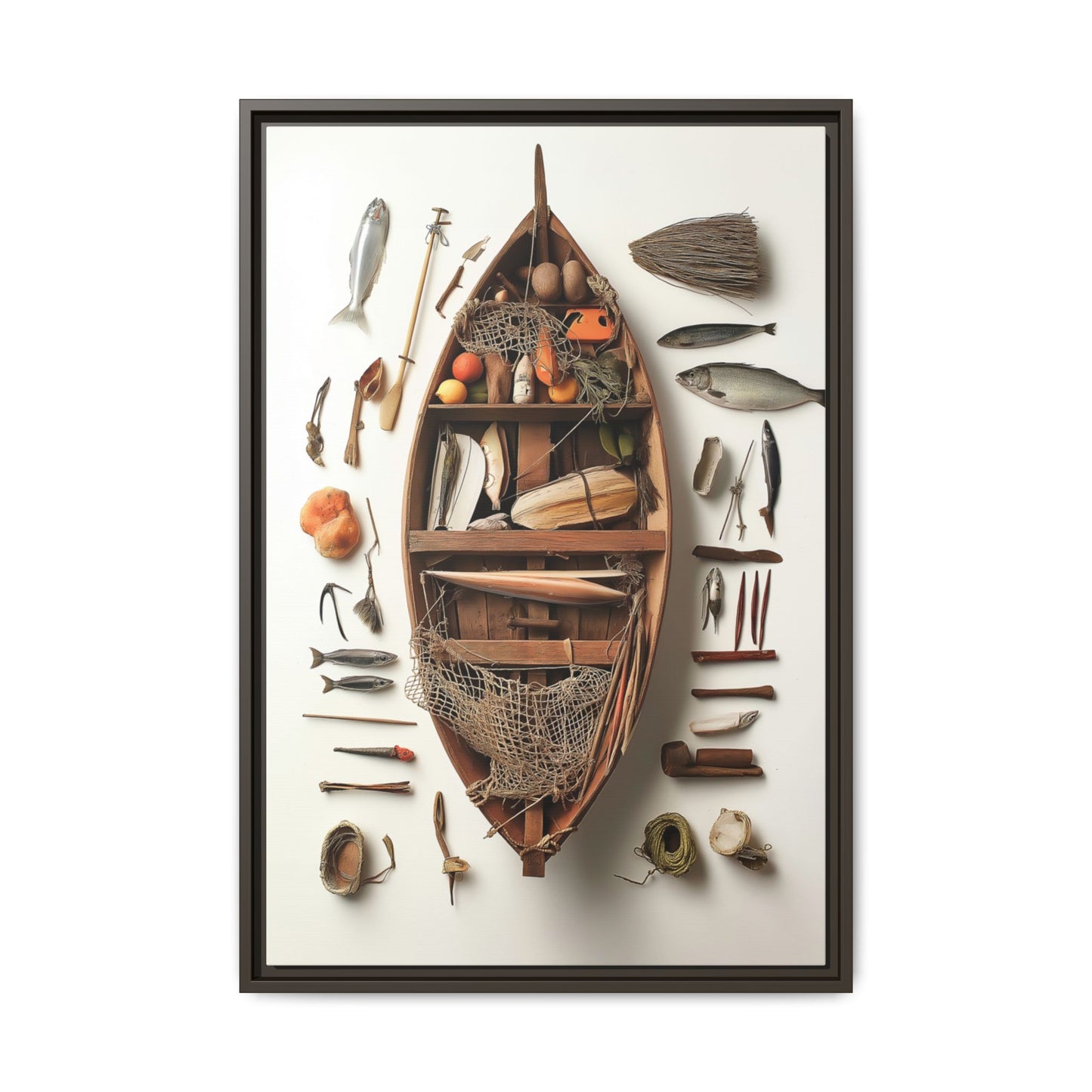 Fisher Boat Framed Canvas