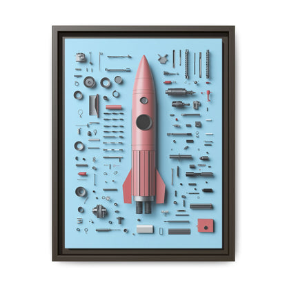 Pink Rocket Framed Canvas