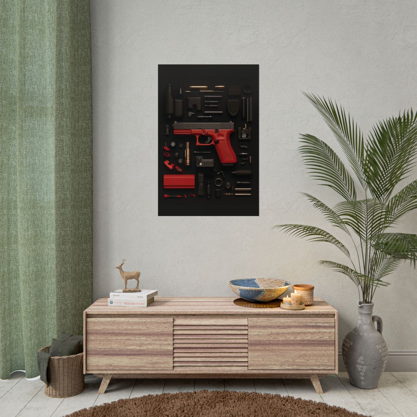 Red GunArt Rolled Poster