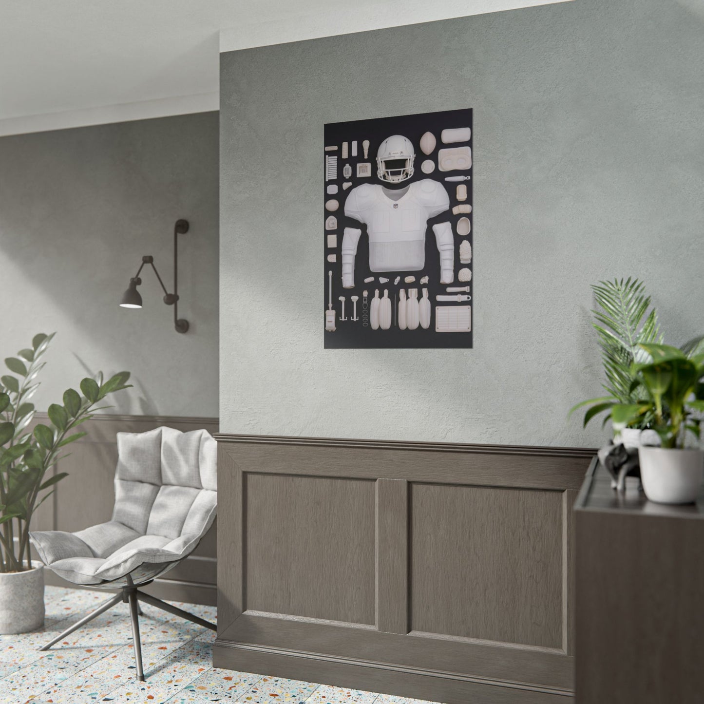 American Football Black Rolled Poster