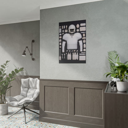 American Football Black Rolled Poster