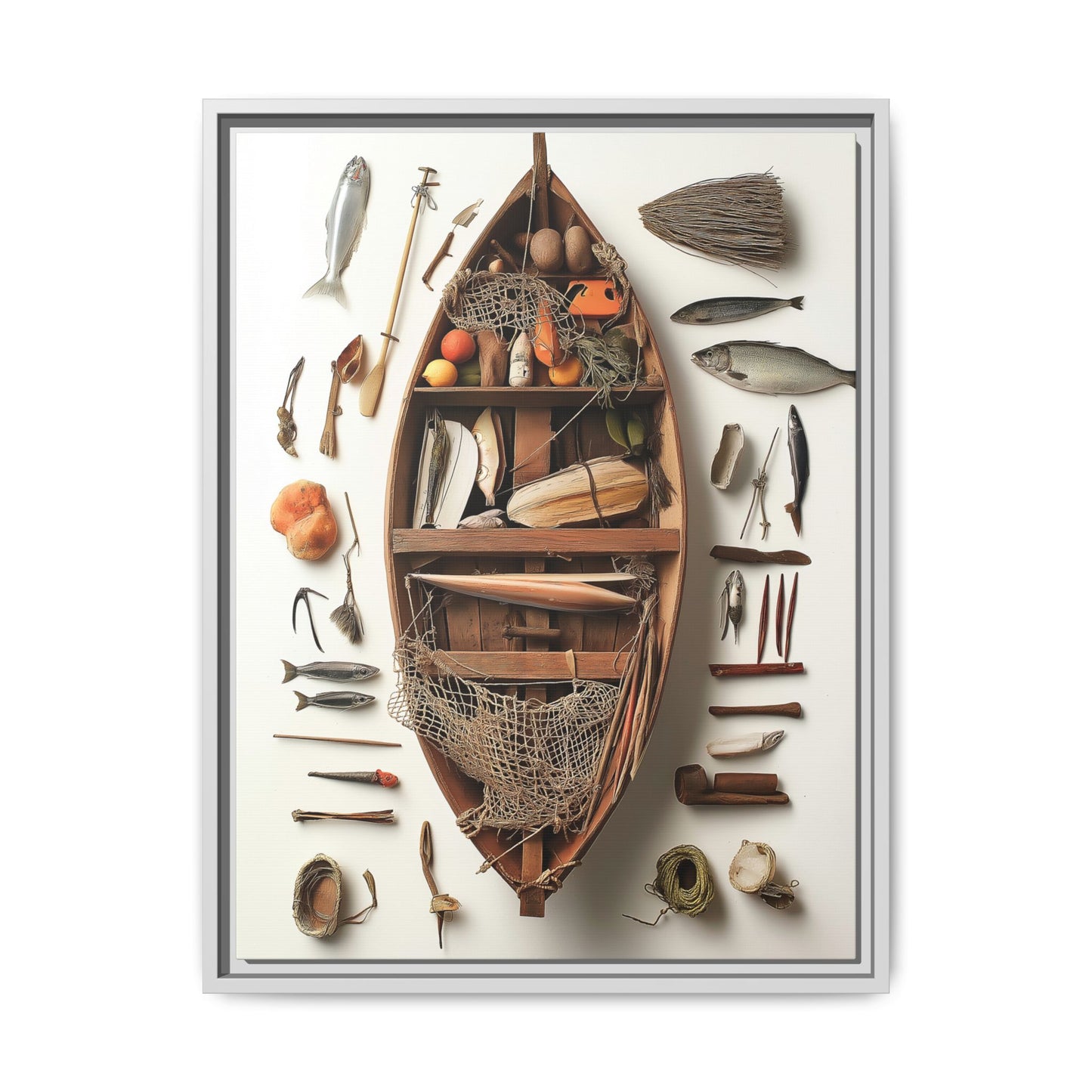 Fisher Boat Framed Canvas