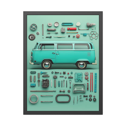 Blue Classic Van Framed Poster US