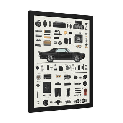 Black Mustang Framed Poster US