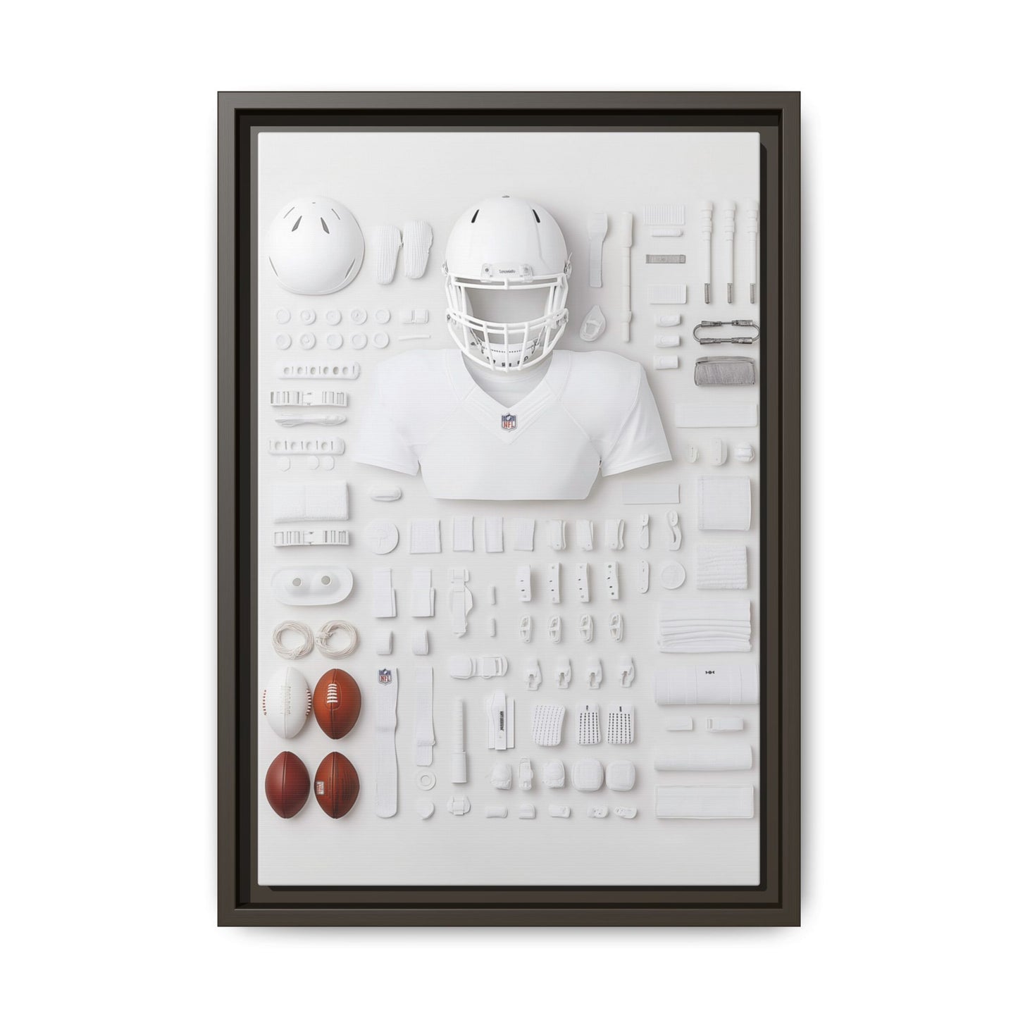 American Football Equipment Framed Canvas