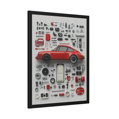 Red Classic Porsche Framed Poster US