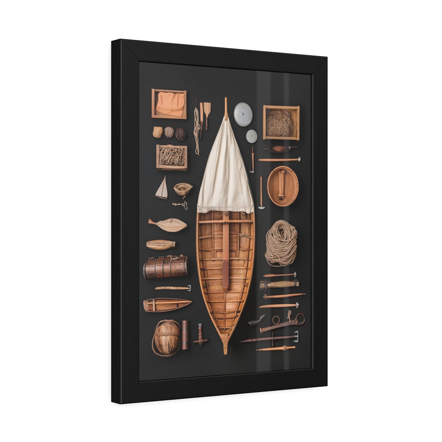 Wood Boat Framed Poster US
