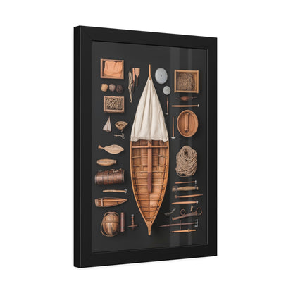 Wood Boat Framed Poster US