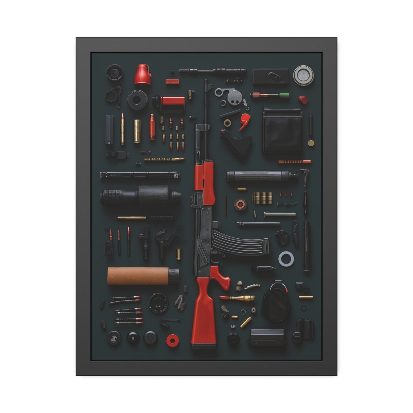 Red AK47_Art Framed Poster US