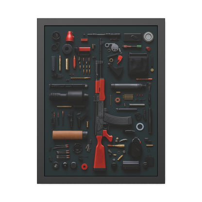 Red AK47_Art Framed Poster US