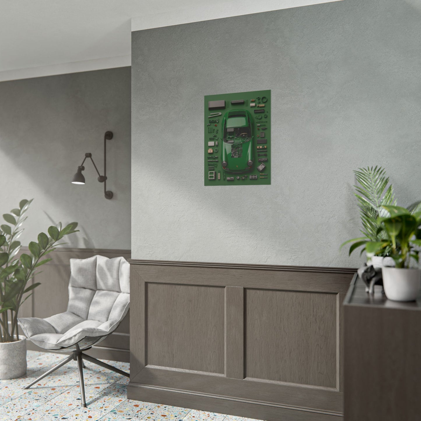 Green Classic Porsche Rolled Poster