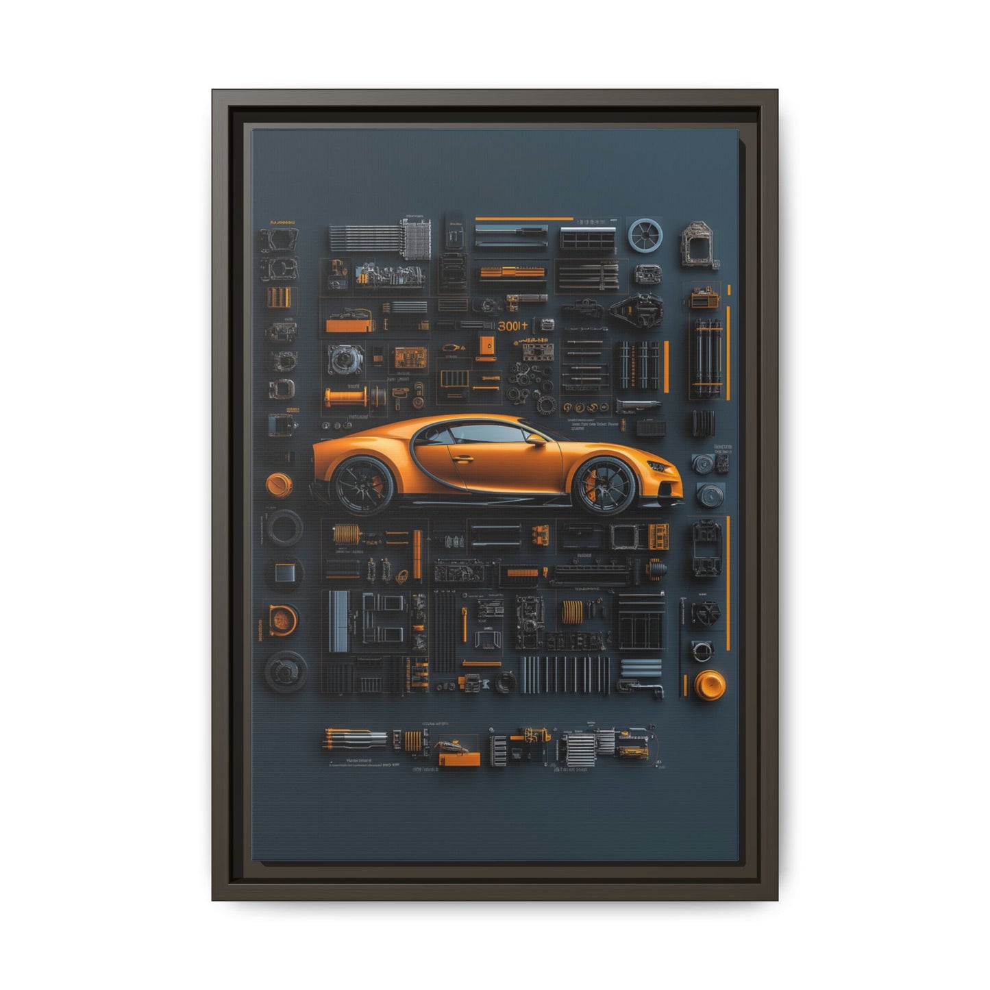 Bugatti Chiron Framed Canvas