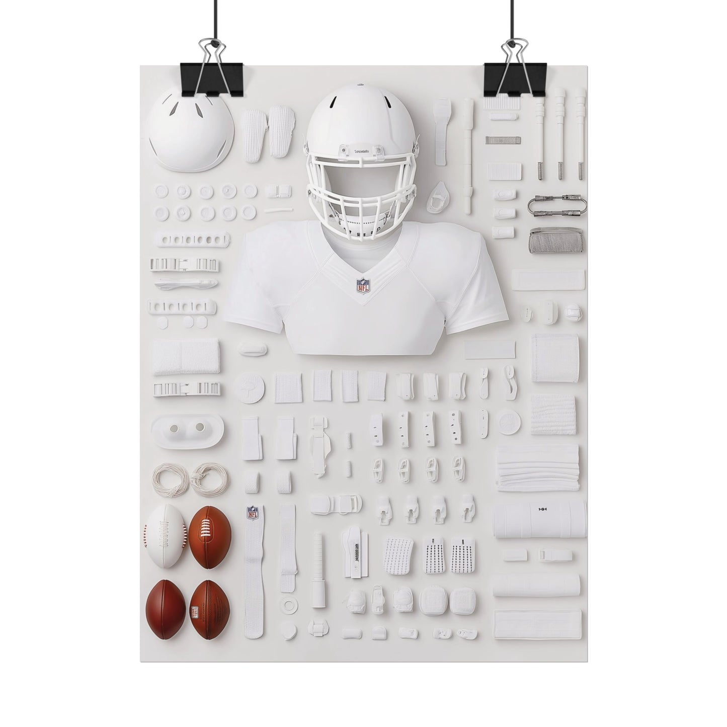 American Football Equipment Rolled Poster