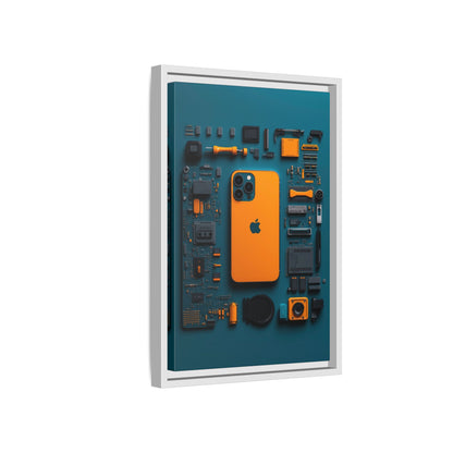 IPhone Orange Framed Canvas