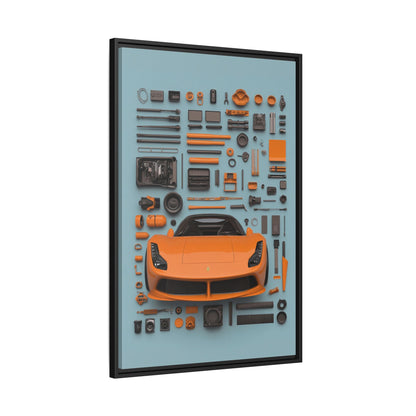 Orange Ferrari Framed Canvas