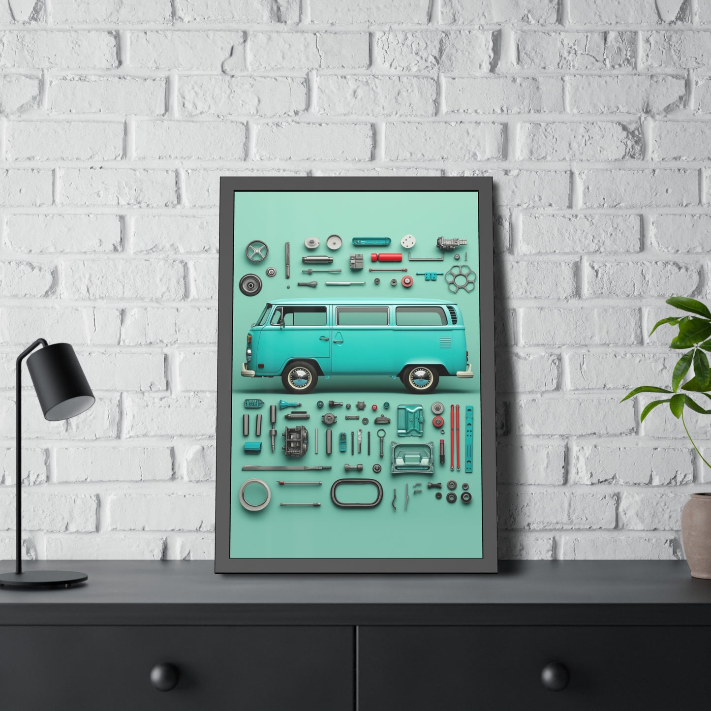Blue Classic Van Framed Poster US