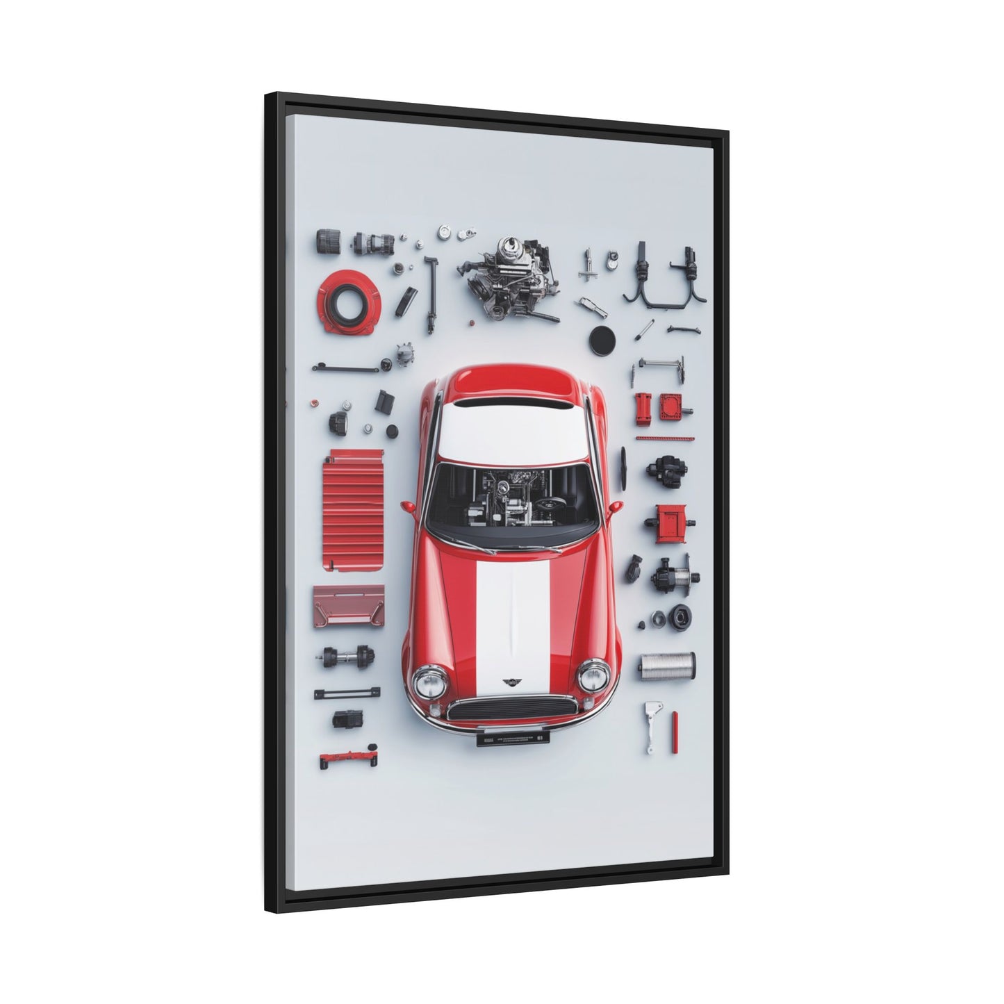 Mini Cooper Mod Framed Canvas