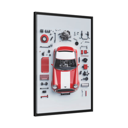 Mini Cooper Mod Framed Canvas