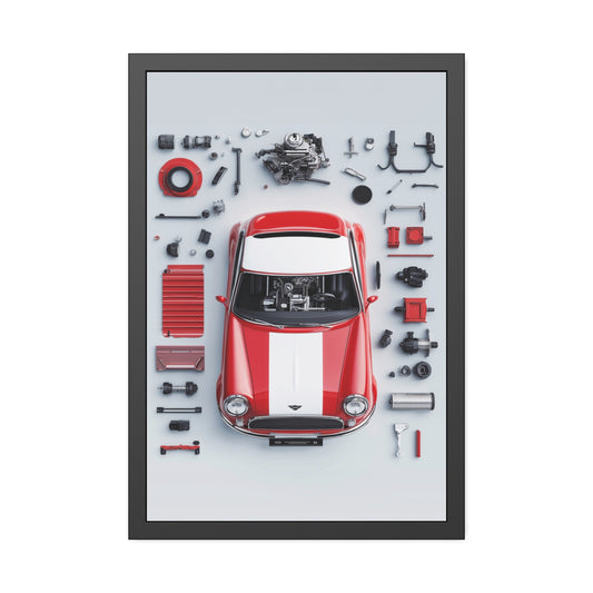 Mini Cooper Mod Framed Poster US