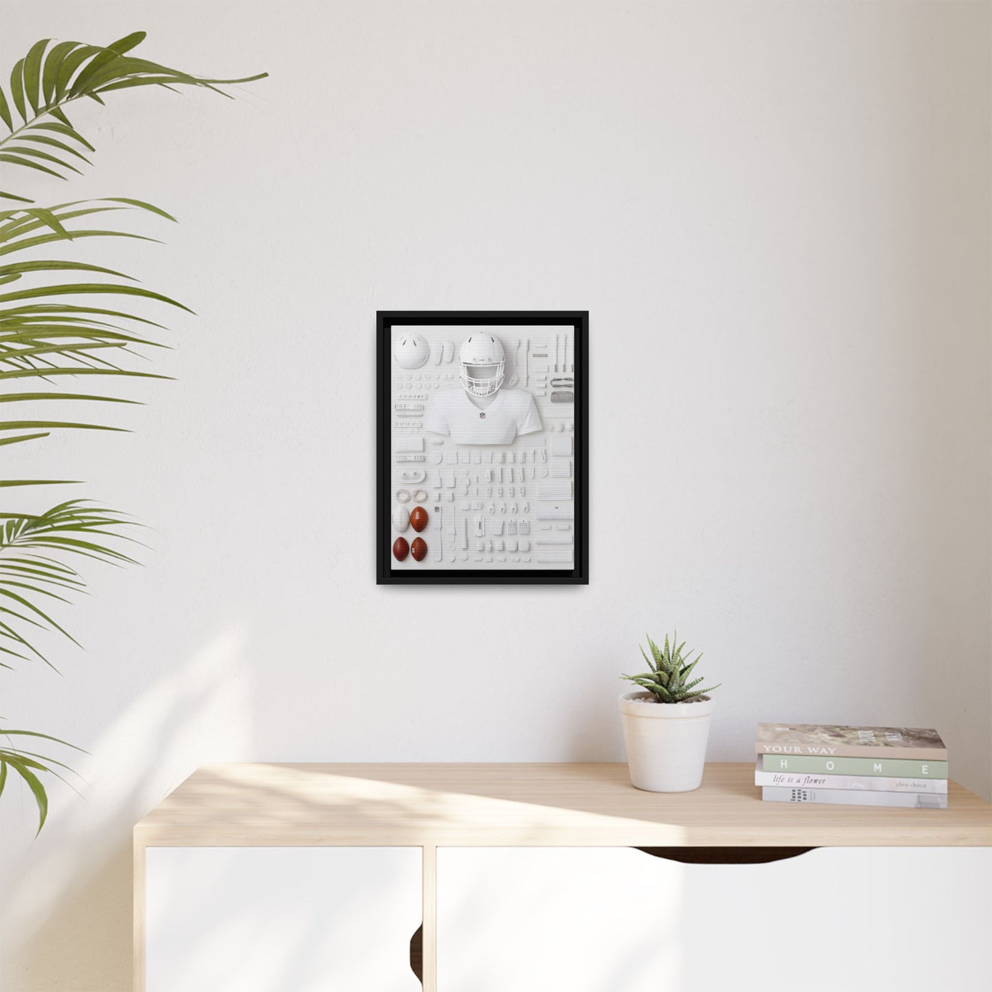 American Football Equipment Framed Canvas