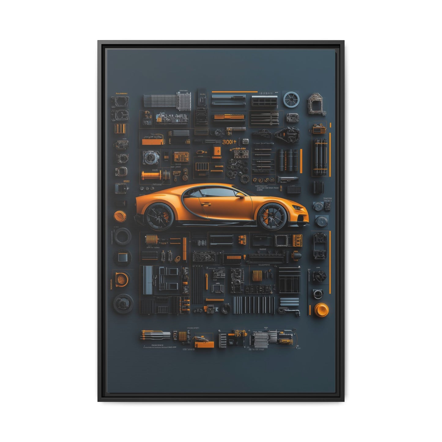 Bugatti Chiron Framed Canvas