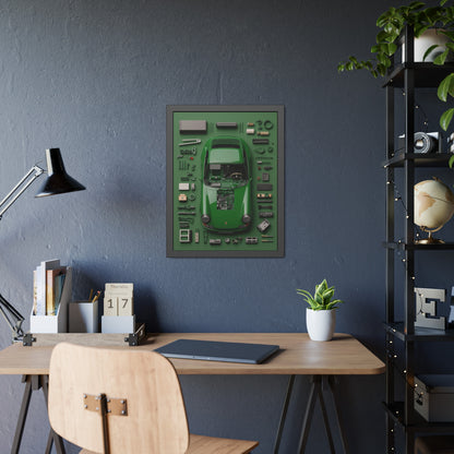 Green Classic Porsche Framed Poster US