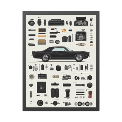 Black Mustang Framed Poster US