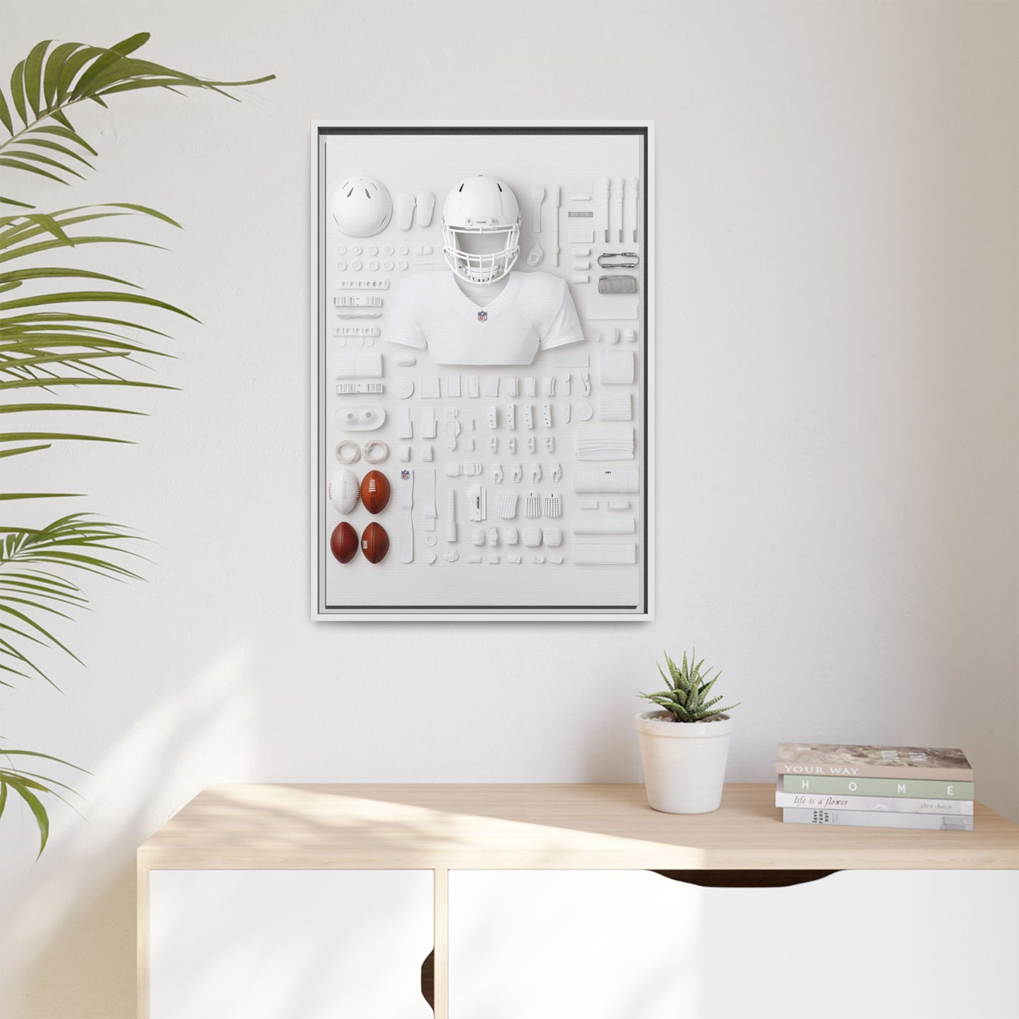 American Football Equipment Framed Canvas