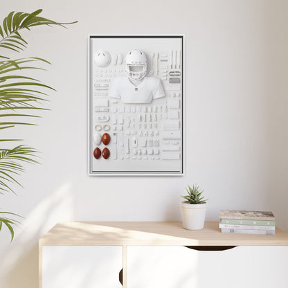 American Football Equipment Framed Canvas